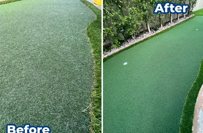 Putting green groomed and maintained by a TurFresh crew