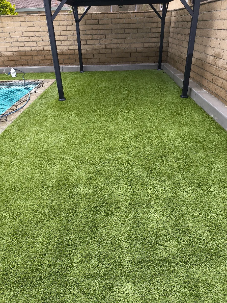 Completed TurFresh poolside gazebo artificial turf cleaning in Santa Clarita