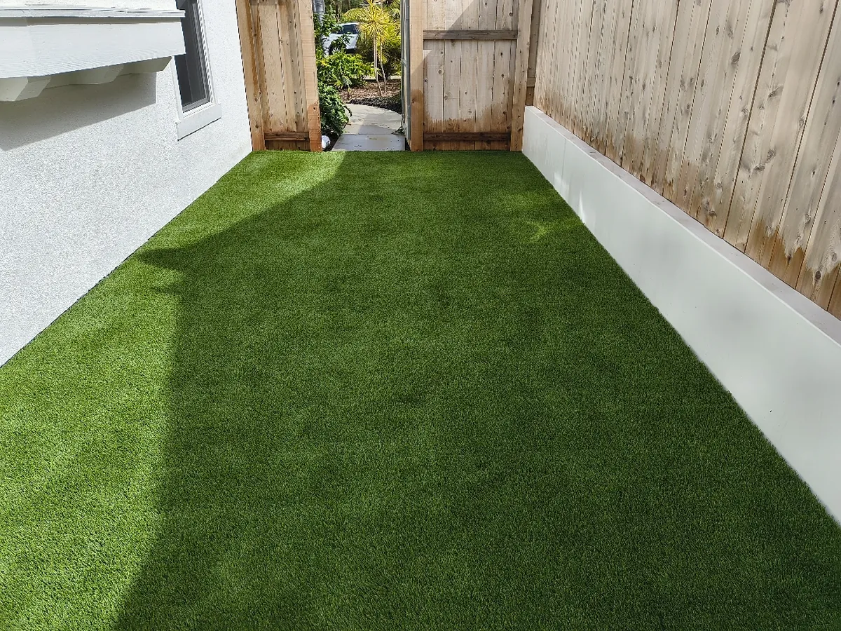 Completed TurFresh side yard artificial turf cleaning in Poway