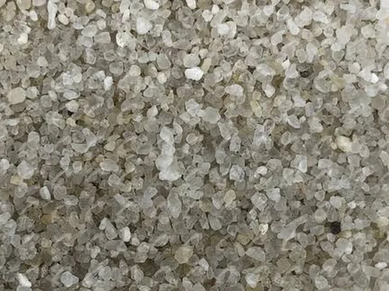 Close-up of standard silica sand artificial turf infill