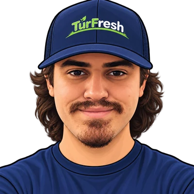 Caleb, TurFresh service technician, cartoon avatar