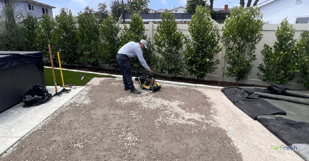 Compacted artificial turf infill causing uneven surface underfoot