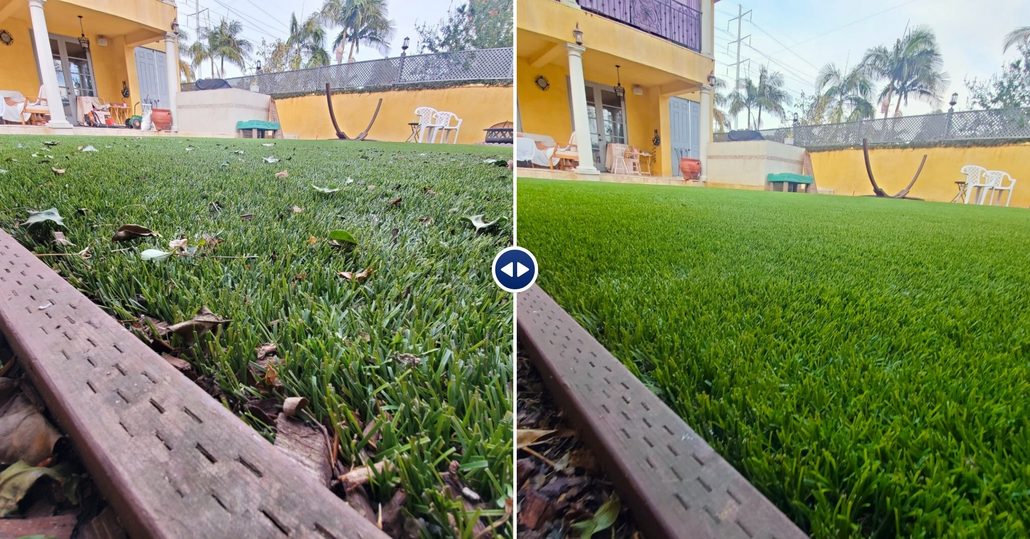 TurFresh technician preparing to service artificial turf during a professional TurfBloom appointment.